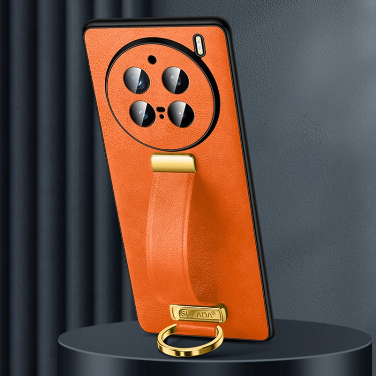 For vivo X200 Pro SULADA PC + Leather Texture Skin Feel Shockproof Phone Case(Orange) by SULADA