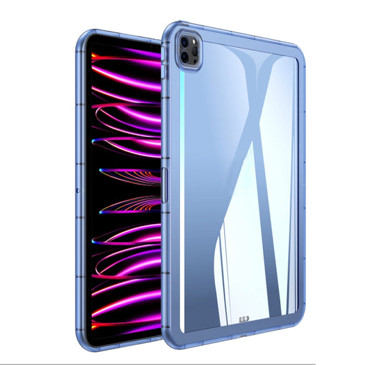 For iPad Pro 12.9 2022 / 2021 / 2020 Clear TPU Tablet Case(Blue) by bashfashion