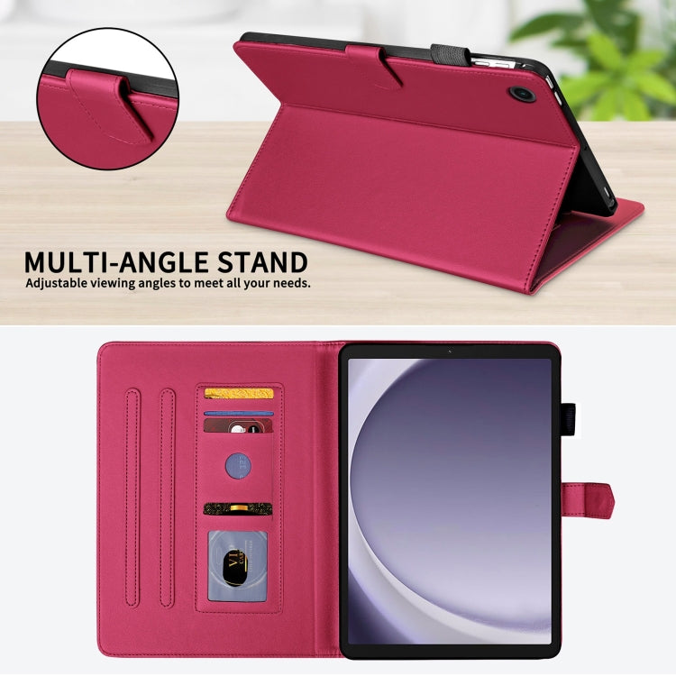 For Samsung Galaxy Tab A11 / A9 Rhombus Lattice Leather Tablet Case(Red) by bashfashion