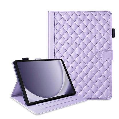 For Samsung Galaxy Tab A11 / A9 Rhombus Lattice Leather Tablet Case(Purple) by bashfashion