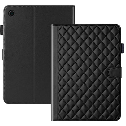 For Samsung Galaxy Tab A11 / A9 Rhombus Lattice Leather Tablet Case(Black) by bashfashion