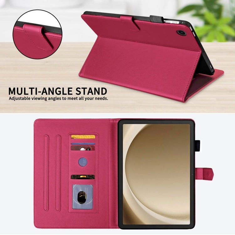 For Samsung Galaxy Tab A11+ / A9+ Rhombus Lattice Leather Tablet Case(Red) by bashfashion