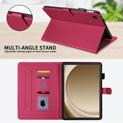 For Samsung Galaxy Tab A11+ / A9+ Rhombus Lattice Leather Tablet Case(Red) by bashfashion