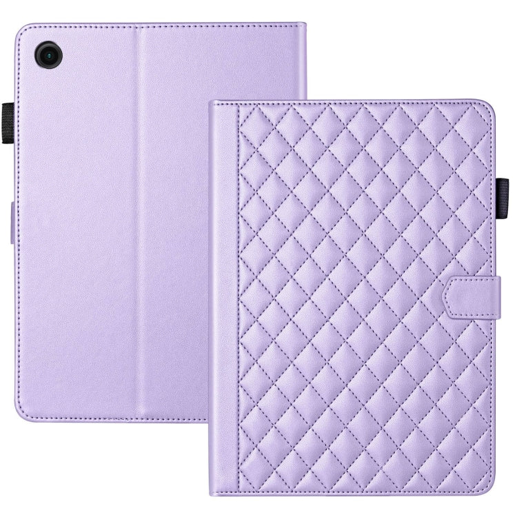 For Samsung Galaxy Tab A11+ / A9+ Rhombus Lattice Leather Tablet Case(Purple) by bashfashion