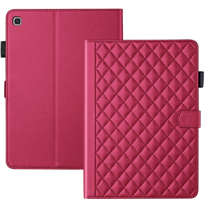 For Samsung Galaxy Tab S6 Lite 2024 Rhombus Lattice Leather Tablet Case(Red) by bashfashion