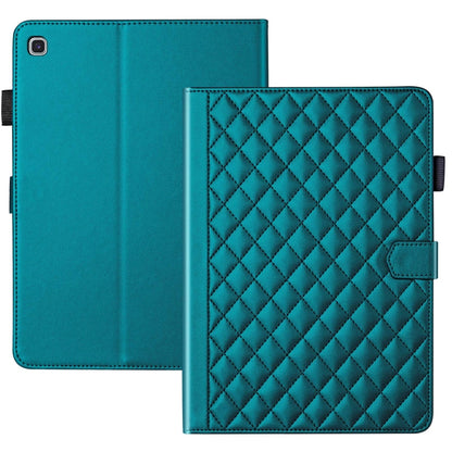 For Samsung Galaxy Tab S6 Lite 2024 Rhombus Lattice Leather Tablet Case(Dark Green) by bashfashion