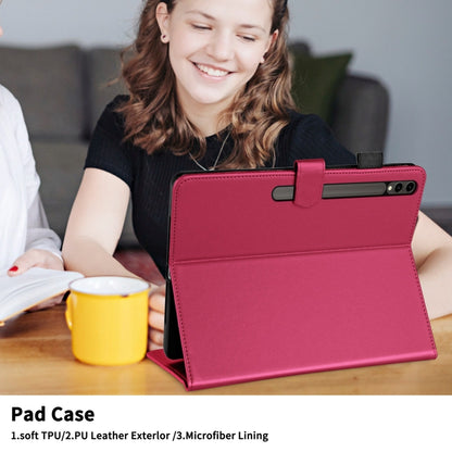 For Samsung Galaxy Tab S9 FE+ / S9+ Rhombus Lattice Leather Tablet Case(Red) by bashfashion