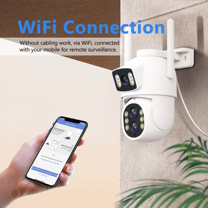 ESCAM QF500 5+5MP Motion Detection WiFi Intelligent 10X Optical Zoom Camera(UK Plug) by ESCAM