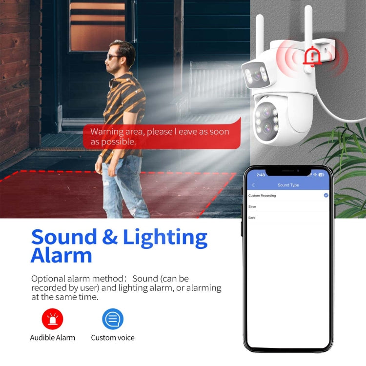 ESCAM QF500 5+5MP Motion Detection WiFi Intelligent 10X Optical Zoom Camera(US Plug) by ESCAM