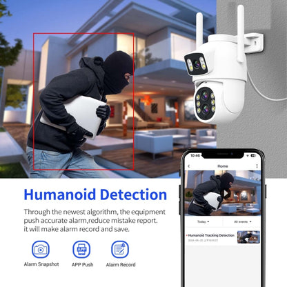 ESCAM QF500 5+5MP Motion Detection WiFi Intelligent 10X Optical Zoom Camera(UK Plug) by ESCAM