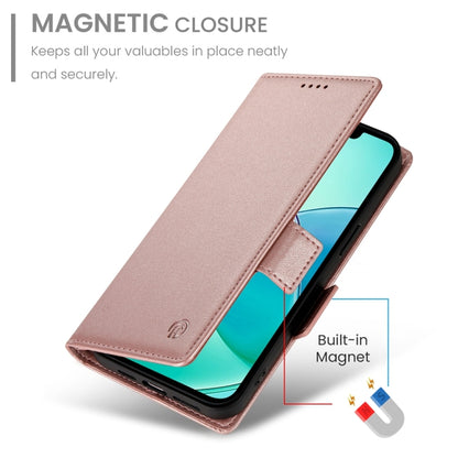 For iPhone 16e Side Buckle Magnetic Frosted Leather Phone Case(Rose Gold) by bashfashion