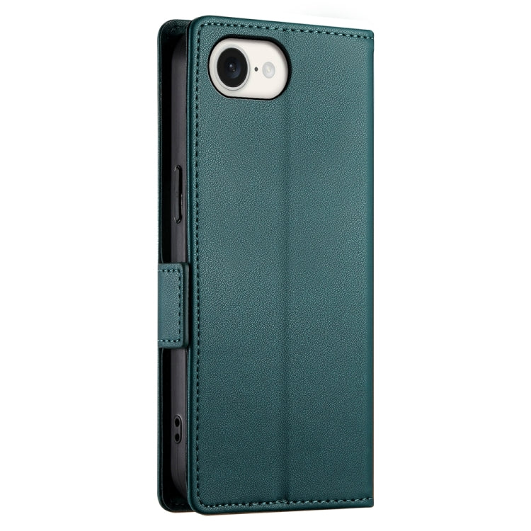 For iPhone 16e Side Buckle Magnetic Frosted Leather Phone Case(Dark Green) by bashfashion