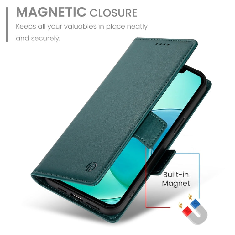 For iPhone 16e Side Buckle Magnetic Frosted Leather Phone Case(Dark Green) by bashfashion