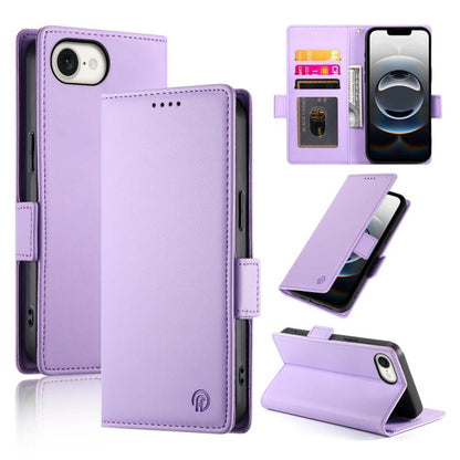 For iPhone 16e Side Buckle Magnetic Frosted Leather Phone Case(Purple) by bashfashion