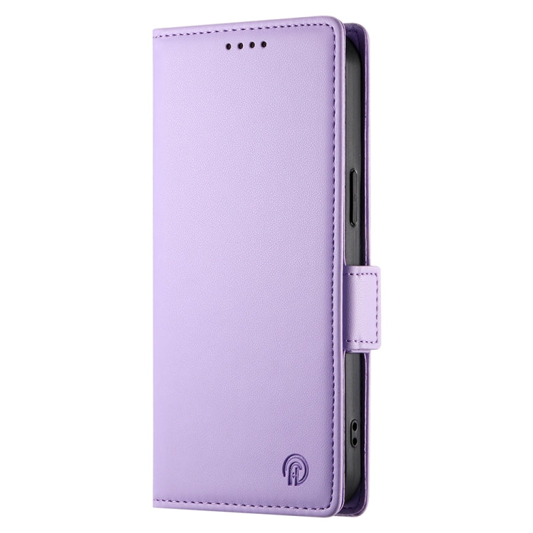 For iPhone 16e Side Buckle Magnetic Frosted Leather Phone Case(Purple) by bashfashion