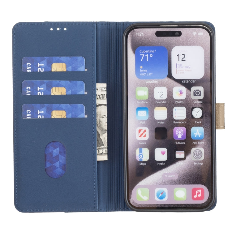 For iPhone 16e Color Matching RFID Anti-theft Leather Phone Case(Blue) by bashfashion