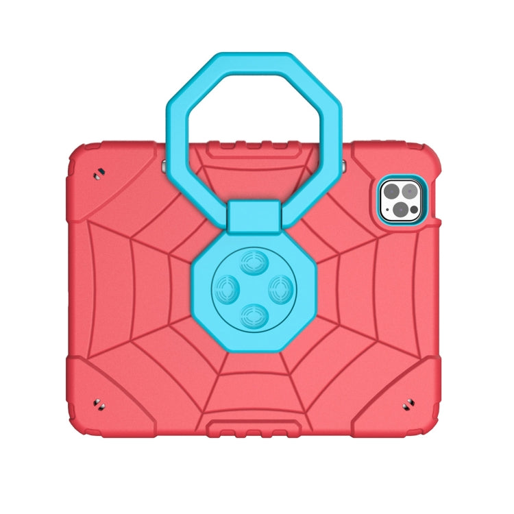 For iPad Pro 11 2022 / 2021 / 2020 Spider Turntable Handle Stress Relief Tablet Case(Red Blue) by bashfashion