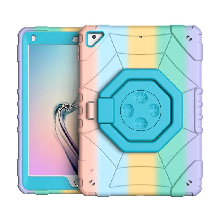 For iPad 9.7 2018 / Air / Air 2 Spider Turntable Handle Stress Relief Tablet Case(Gradient Color Blue) by bashfashion