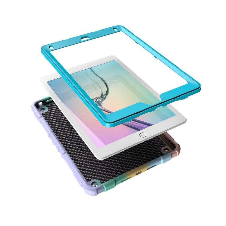 For iPad 9.7 2018 / Air / Air 2 Spider Turntable Handle Stress Relief Tablet Case(Gradient Color Blue) by bashfashion