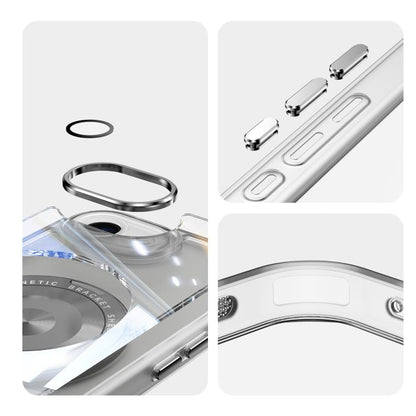 For iPhone 16e 360 Holder Magsafe Acrylic Hybrid TPU Phone Case(Grey) by bashfashion