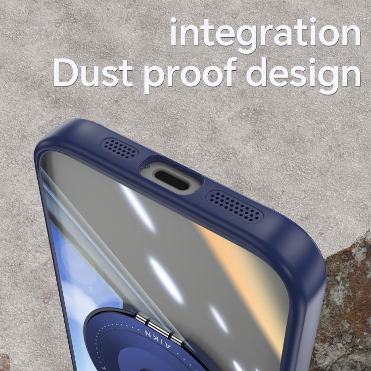 For iPhone 16e 360 Holder Magsafe Acrylic Hybrid TPU Phone Case(Blue) by bashfashion