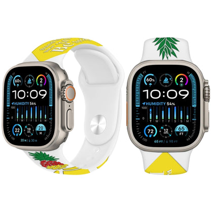For Apple Watch Ultra 2 49mm Embossed Color Printed Silicone Watch Band(Pineapple) by bashfashion