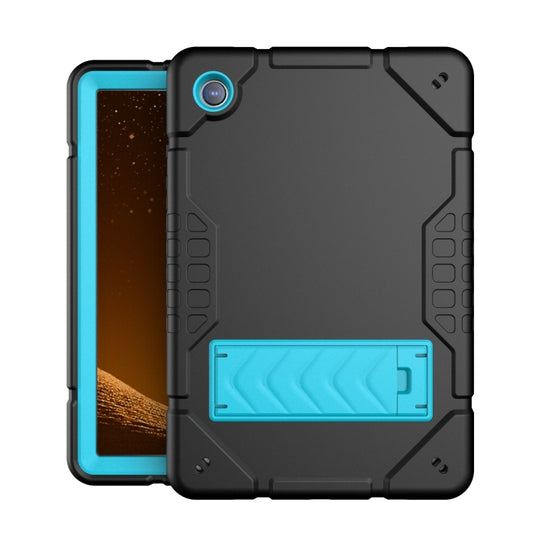 For Samsung Galaxy Tab A8 Armor Holder Silicone Hybrid PC Tablet Case(Black Blue) by bashfashion