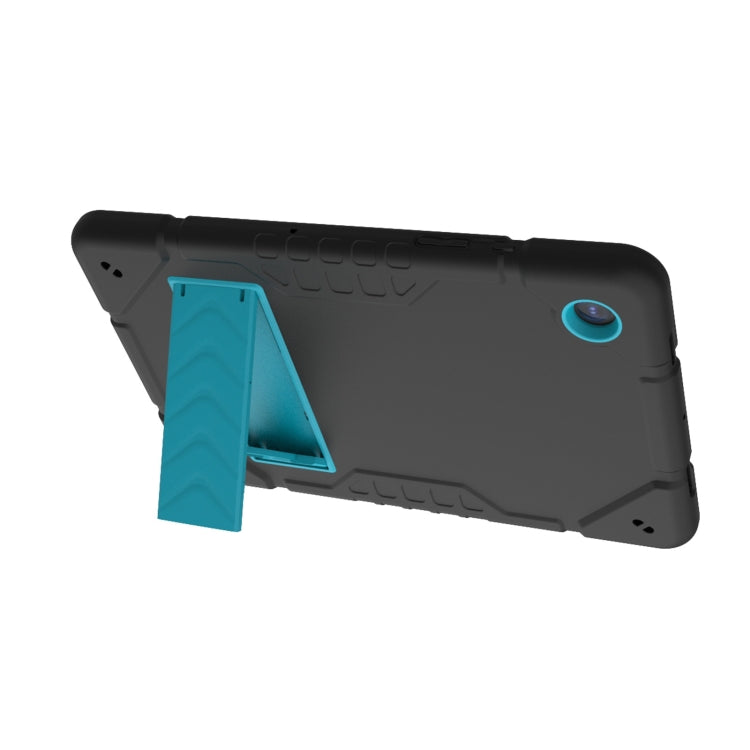 For Samsung Galaxy Tab A8 Armor Holder Silicone Hybrid PC Tablet Case(Black Blue) by bashfashion