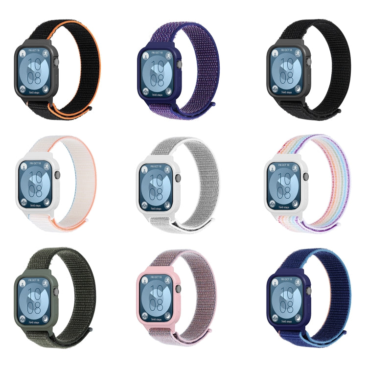 For Huawei Watch Fit3 Nylon Loop Integrated Watch Band(Indigo Blue) by bashfashion