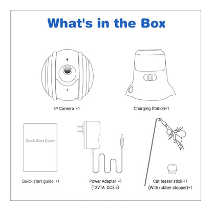 ESCAM QF011 2MP Smart Pet Robot Camera with Night Vision & APP Remote Control(EU Plug) by ESCAM