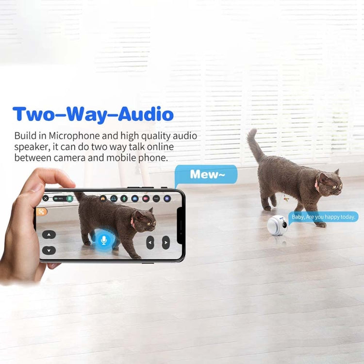 ESCAM QF011 2MP Smart Pet Robot Camera with Night Vision & APP Remote Control(EU Plug) by ESCAM