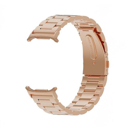 For Samsung Galaxy Watch Ultra 47mm / Ultra 2025 Three Beads Steel Watch Band(Rose Gold) by bashfashion