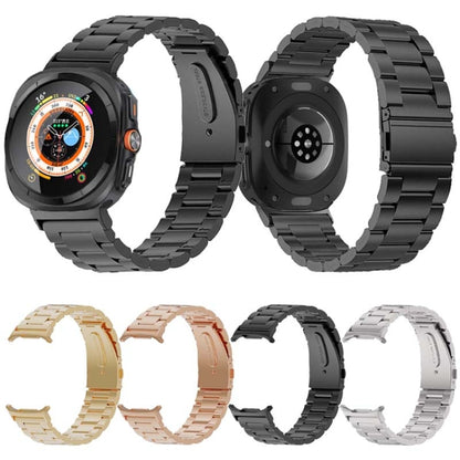 For Samsung Galaxy Watch Ultra 47mm / Ultra 2025 Three Beads Steel Watch Band(Black) by bashfashion