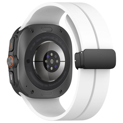 For Samsung Galaxy Watch Ultra 47mm / Ultra 2025 Magnetic Folding Buckle Silicone Watch Band(White) by bashfashion