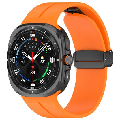 For Samsung Galaxy Watch Ultra 47mm / Ultra 2025 Magnetic Folding Buckle Silicone Watch Band(Orange) by bashfashion