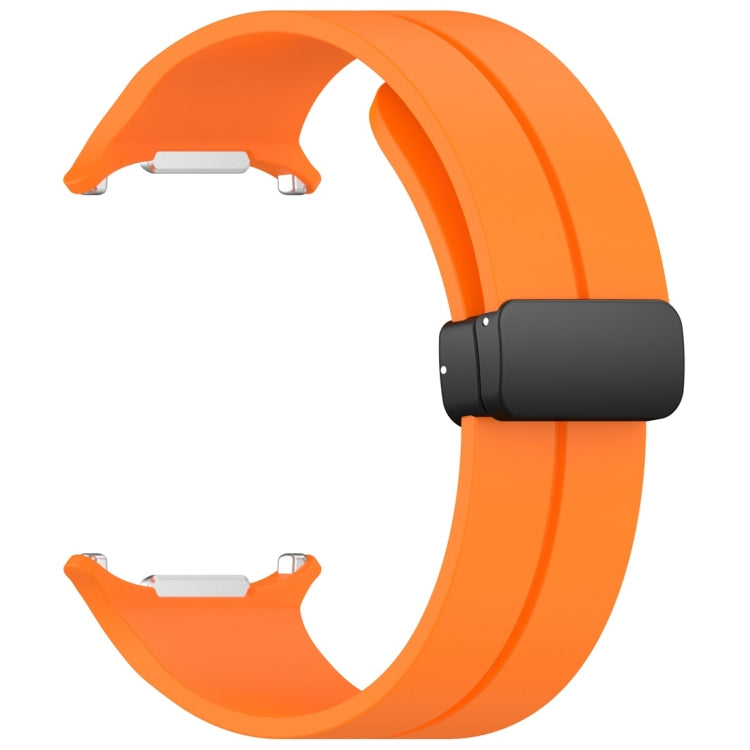 For Samsung Galaxy Watch Ultra 47mm / Ultra 2025 Magnetic Folding Buckle Silicone Watch Band(Orange) by bashfashion