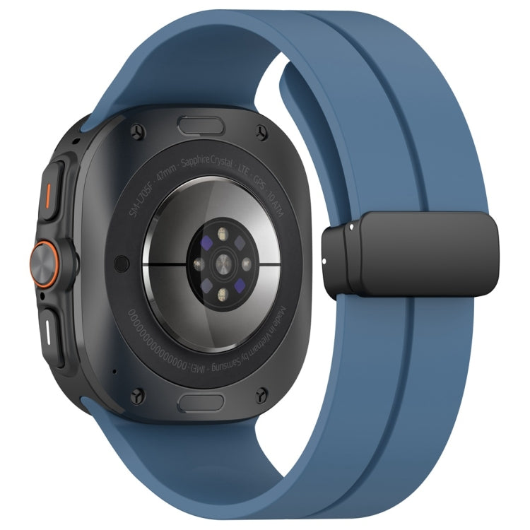 For Samsung Galaxy Watch Ultra 47mm / Ultra 2025 Magnetic Folding Buckle Silicone Watch Band(Blue) by bashfashion