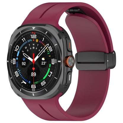 For Samsung Galaxy Watch Ultra 47mm / Ultra 2025 Magnetic Folding Buckle Silicone Watch Band(Wine Red) by bashfashion