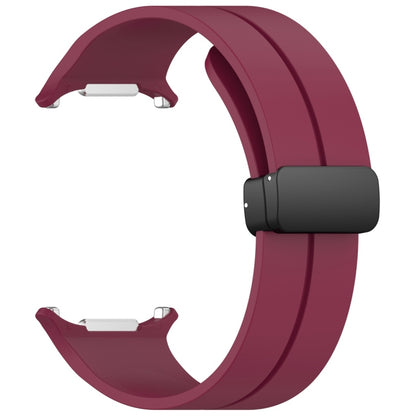 For Samsung Galaxy Watch Ultra 47mm / Ultra 2025 Magnetic Folding Buckle Silicone Watch Band(Wine Red) by bashfashion