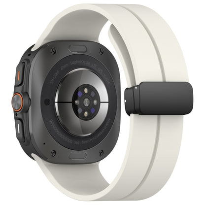 For Samsung Galaxy Watch Ultra 47mm / Ultra 2025 Magnetic Folding Buckle Silicone Watch Band(Creamy White) by bashfashion