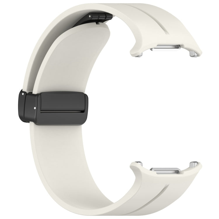 For Samsung Galaxy Watch Ultra 47mm / Ultra 2025 Magnetic Folding Buckle Silicone Watch Band(Creamy White) by bashfashion