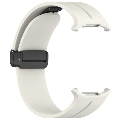For Samsung Galaxy Watch Ultra 47mm / Ultra 2025 Magnetic Folding Buckle Silicone Watch Band(Creamy White) by bashfashion