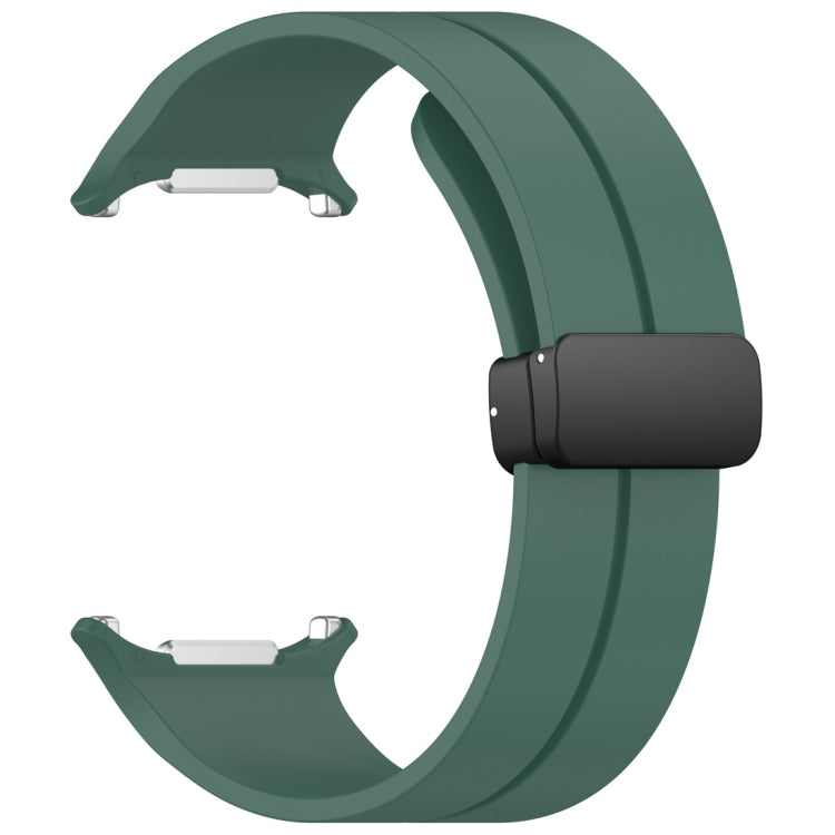 For Samsung Galaxy Watch Ultra 47mm / Ultra 2025 Magnetic Folding Buckle Silicone Watch Band(Dark Green) by bashfashion