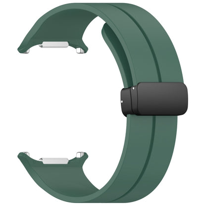 For Samsung Galaxy Watch Ultra 47mm / Ultra 2025 Magnetic Folding Buckle Silicone Watch Band(Dark Green) by bashfashion