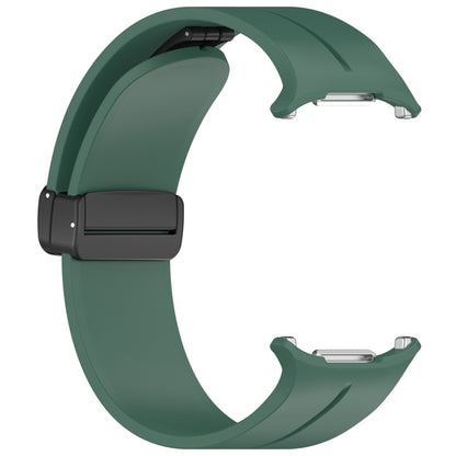 For Samsung Galaxy Watch Ultra 47mm / Ultra 2025 Magnetic Folding Buckle Silicone Watch Band(Dark Green) by bashfashion