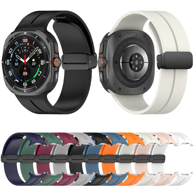 For Samsung Galaxy Watch Ultra 47mm / Ultra 2025 Magnetic Folding Buckle Silicone Watch Band(Orange) by bashfashion