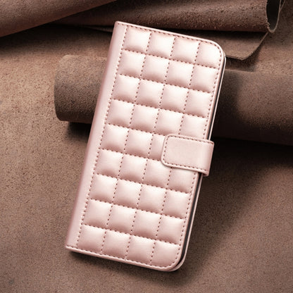 For iPhone 16e Square Texture Leather Phone Case(Rose Gold) by bashfashion