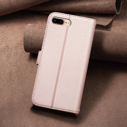 For iPhone 16e Square Texture Leather Phone Case(Rose Gold) by bashfashion
