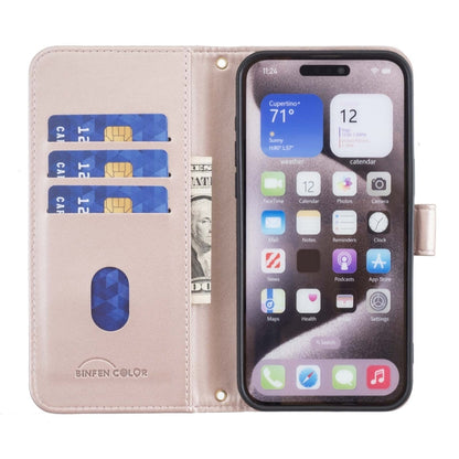 For iPhone 16e Square Texture Leather Phone Case(Rose Gold) by bashfashion