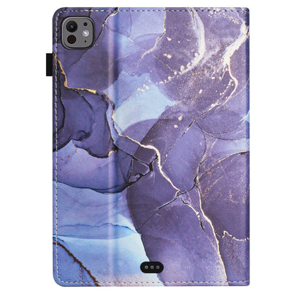 For iPad Pro 11 2025 / 2024 Marble Litchi Leather Smart Tablet Case(Grey) by bashfashion